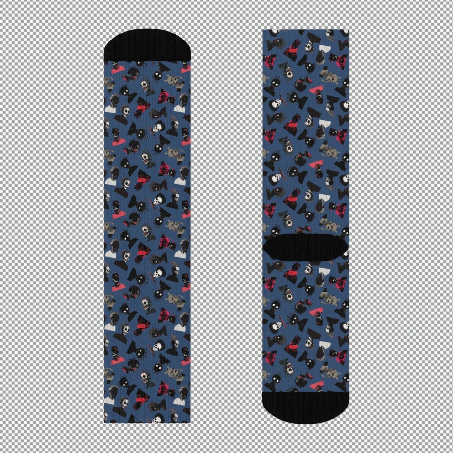 Sweet As Hell Designs' Crew Socks Featuring The Original Ruffian Pattern - Sweet As Hell Designs
