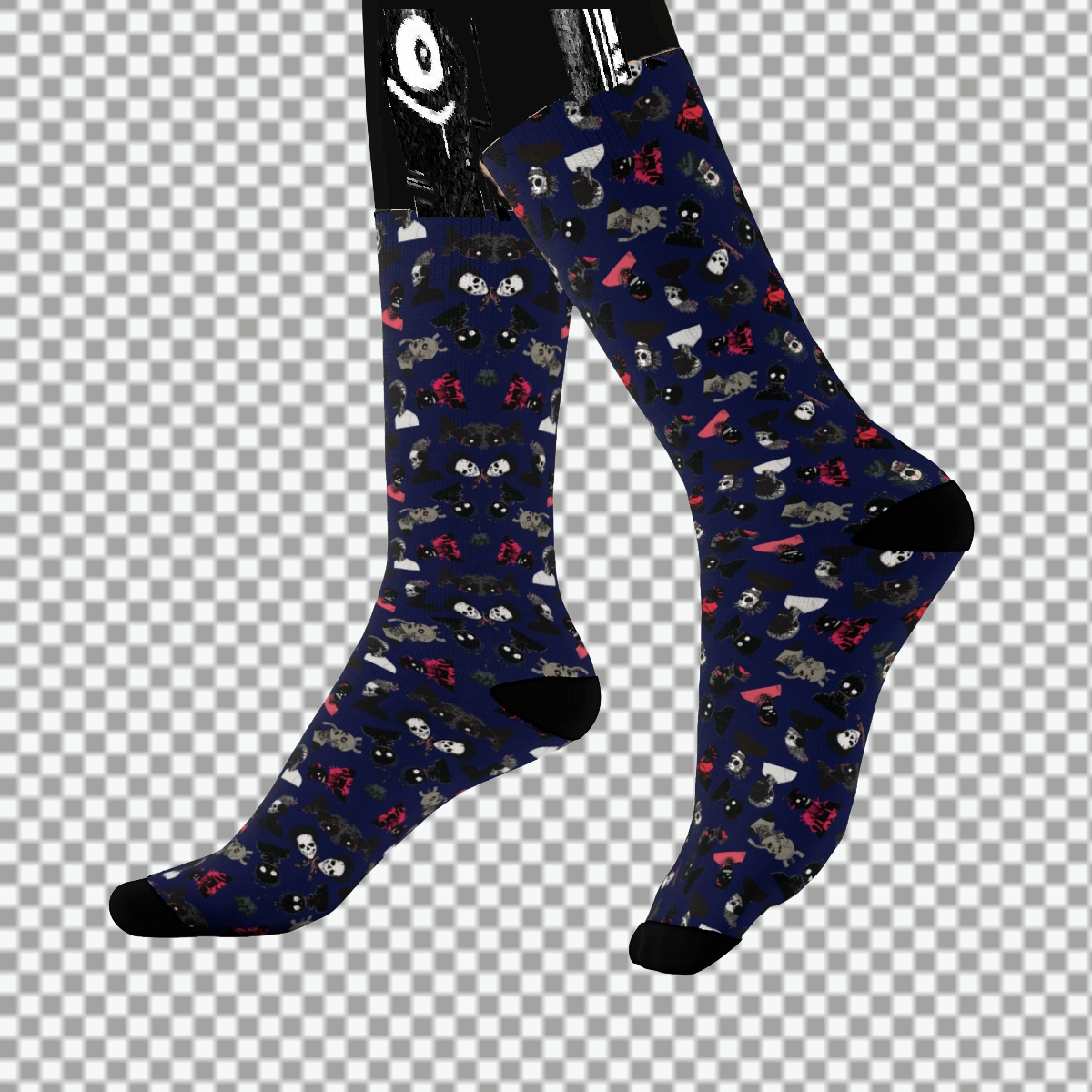 Sweet As Hell Designs' Crew Socks Featuring The Original Ruffian Pattern - Sweet As Hell Designs
