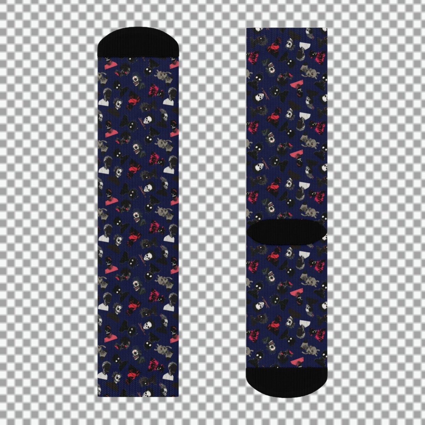 Sweet As Hell Designs' Crew Socks Featuring The Original Ruffian Pattern - Sweet As Hell Designs