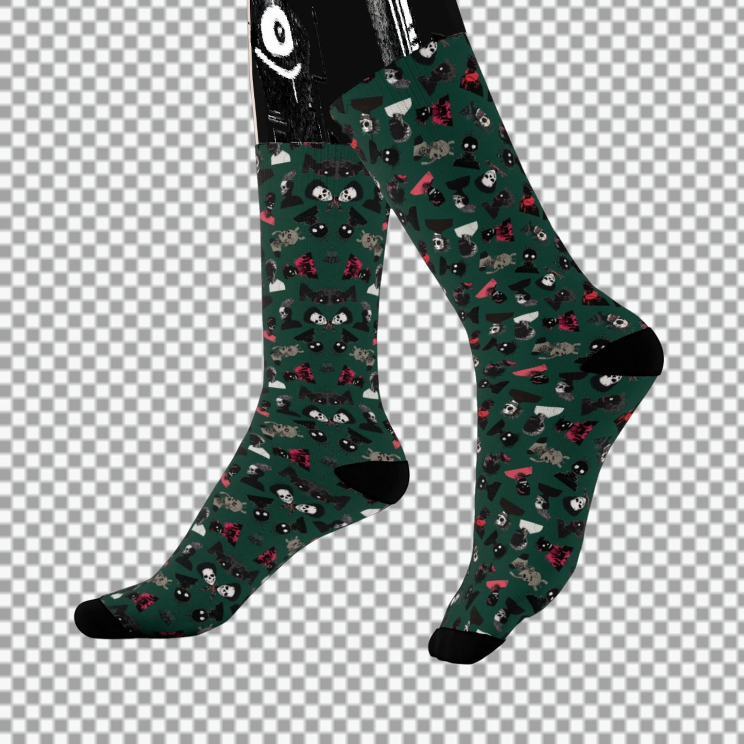 Sweet As Hell Designs' Crew Socks Featuring The Original Ruffian Pattern - Sweet As Hell Designs