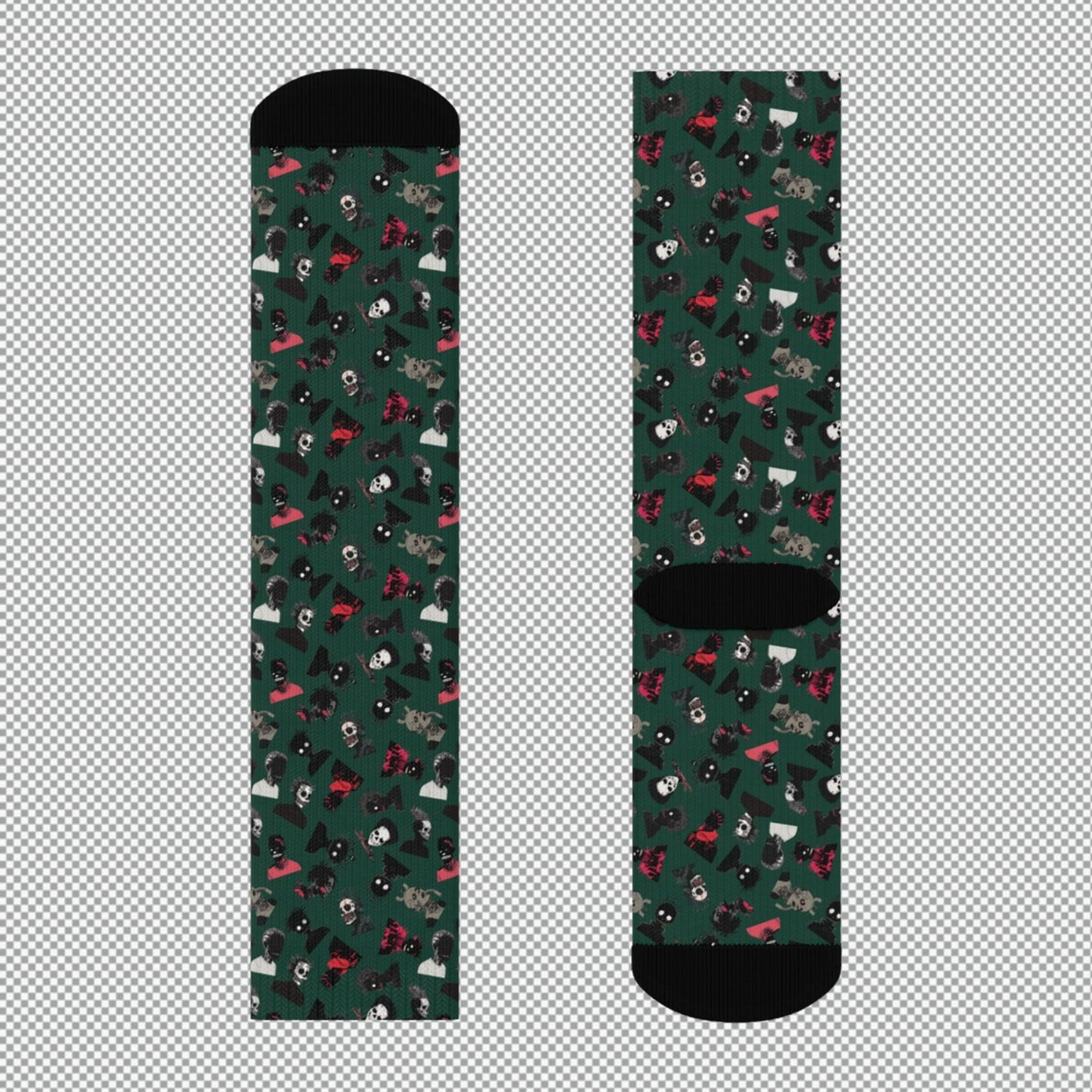 Sweet As Hell Designs' Crew Socks Featuring The Original Ruffian Pattern - Sweet As Hell Designs