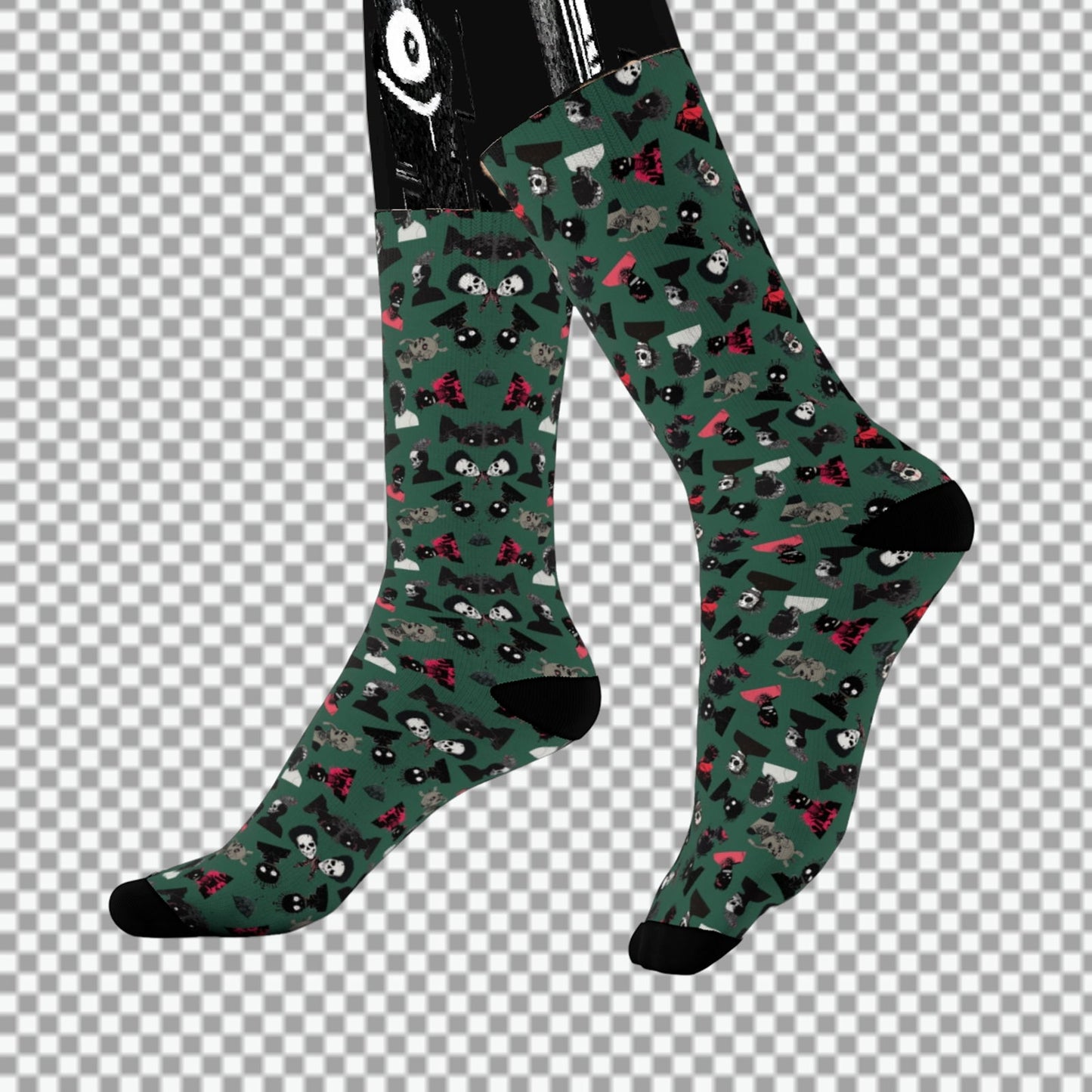 Sweet As Hell Designs' Crew Socks Featuring The Original Ruffian Pattern - Sweet As Hell Designs