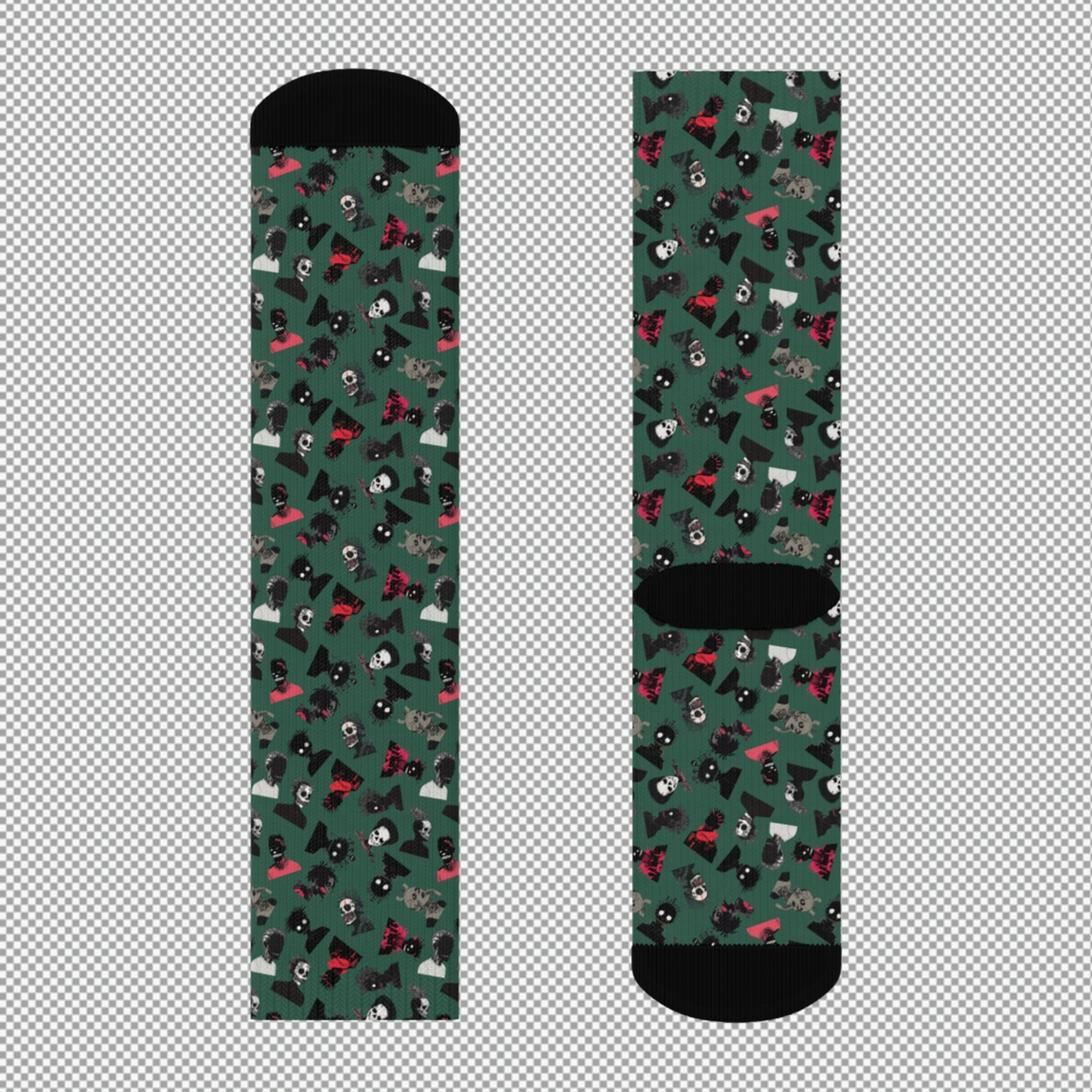 Sweet As Hell Designs' Crew Socks Featuring The Original Ruffian Pattern - Sweet As Hell Designs