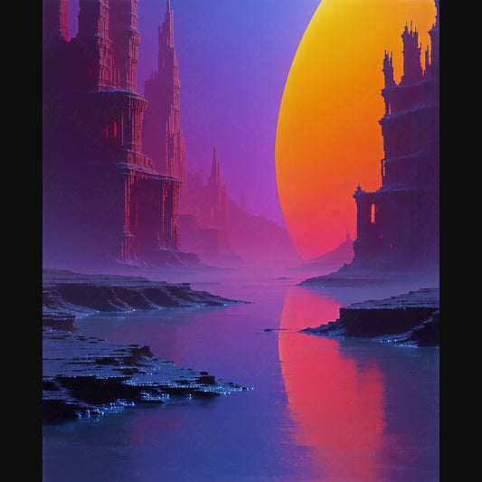 alien sunset landscape SN3127