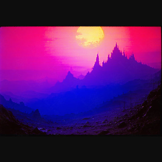 alien landscape pink purple blue SN3099