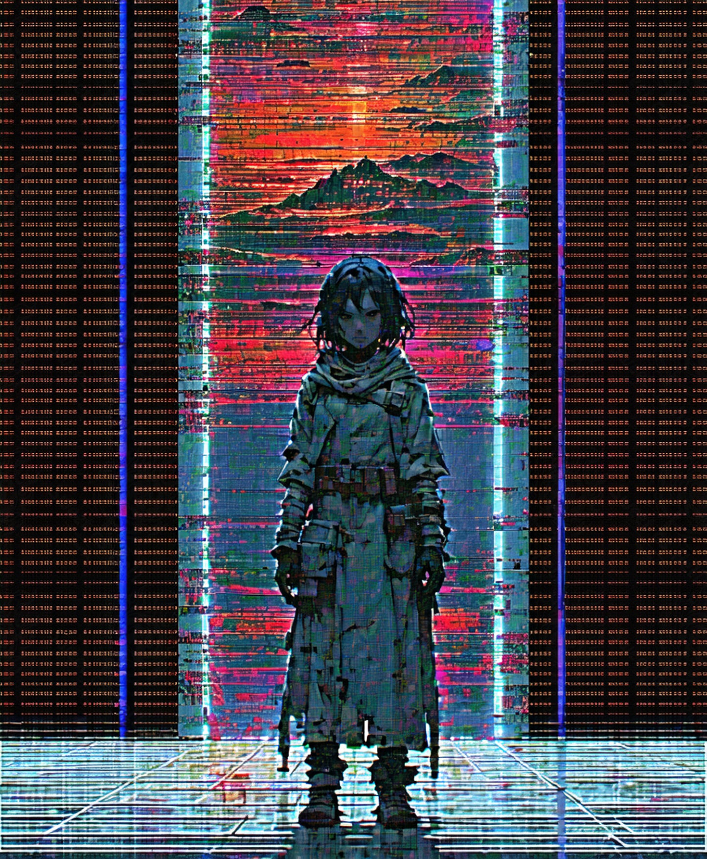 cyberpunk girl digital art SN3156