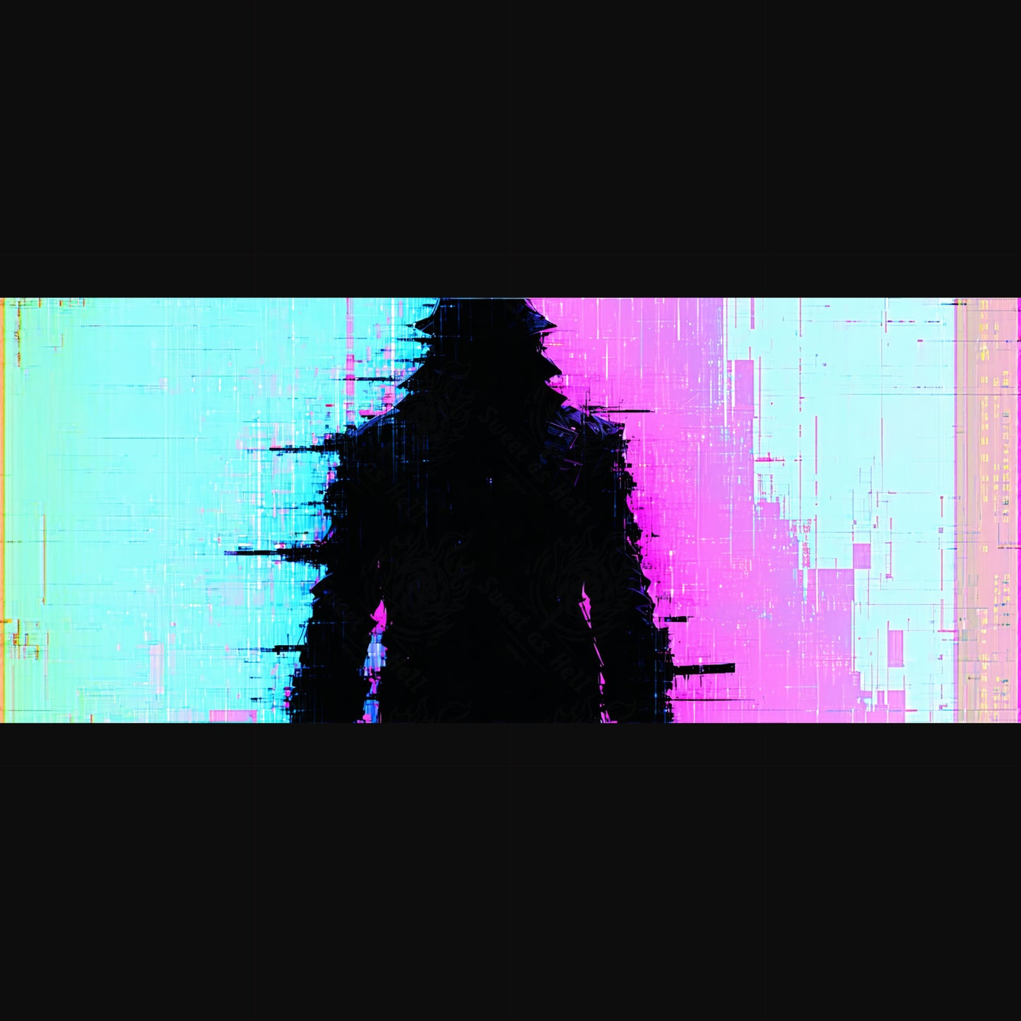 cyberpunk glitch silhouette SN3162