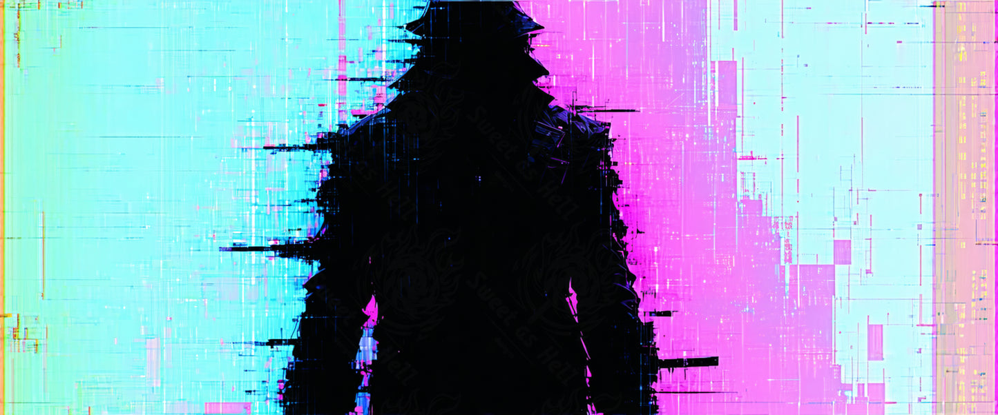 cyberpunk glitch silhouette SN3162