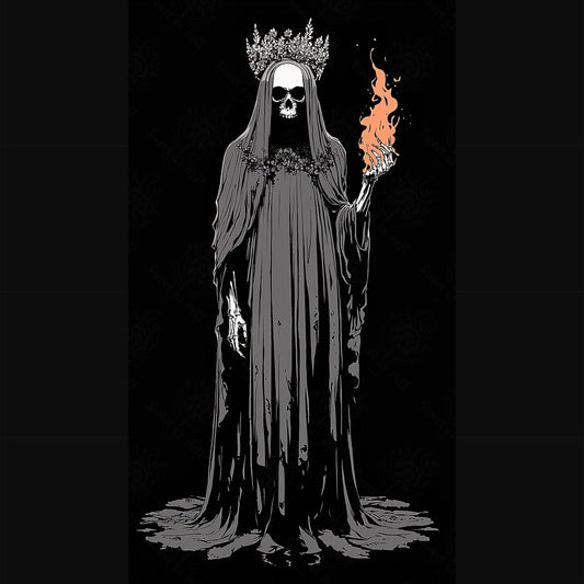 dark queen with flame | Mother Muerte 09 by 16 425 SN3112 - Sweet As Hell Designs