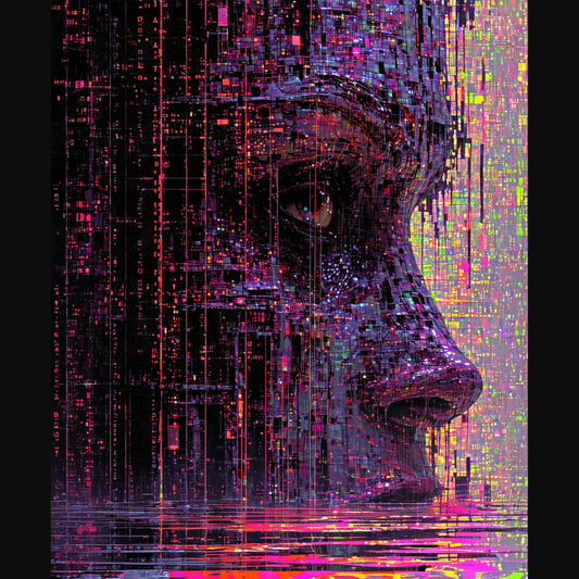 digital face glitch art SN3237