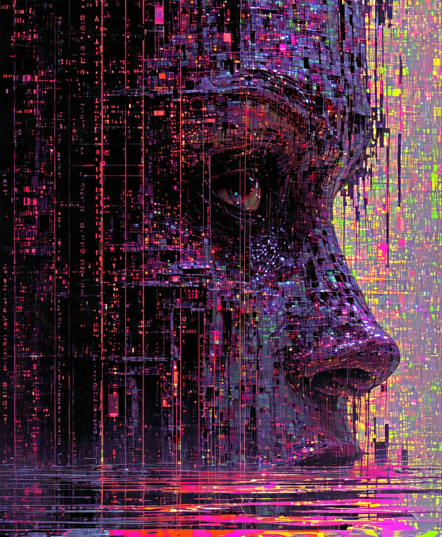 digital face glitch art SN3237