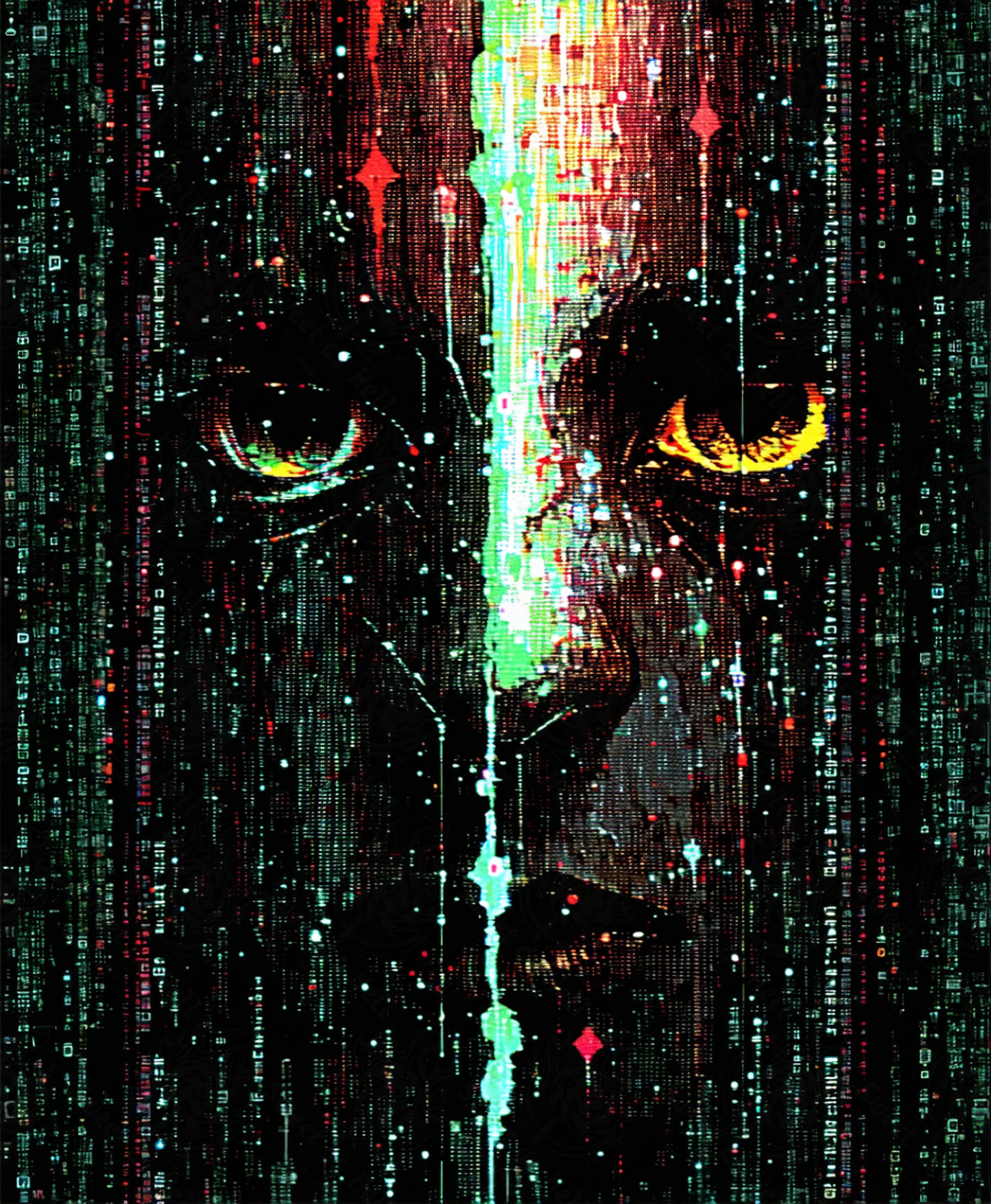 digital face in the matrix SN3241