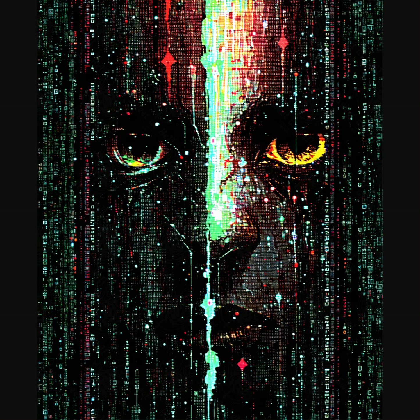 digital face in the matrix SN3241