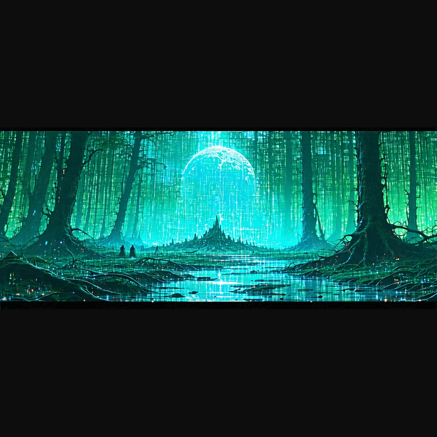 digital forest turquoise glow SN3243