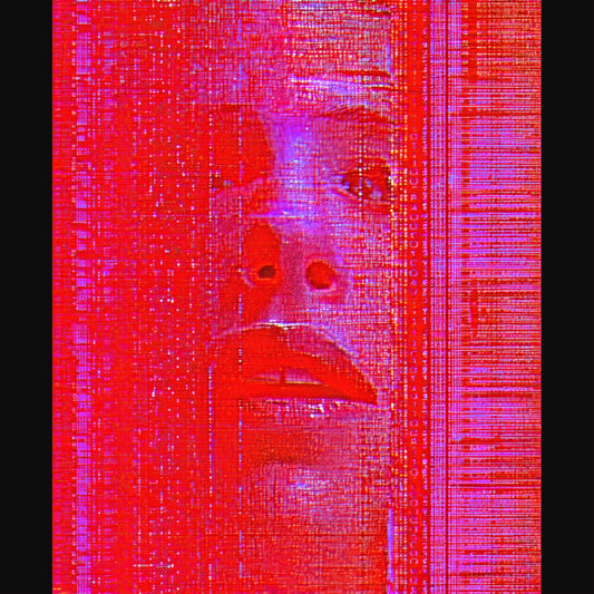 glitched face red pink SN3332