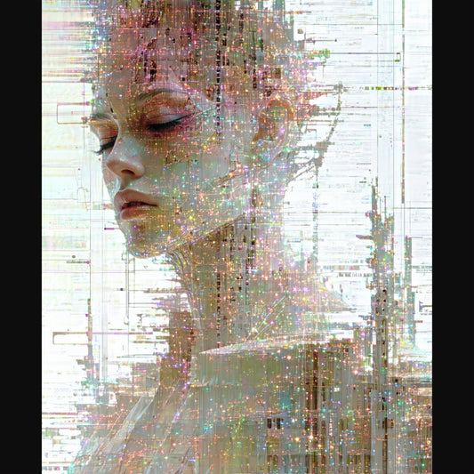 glitching cyborg portrait SN3346