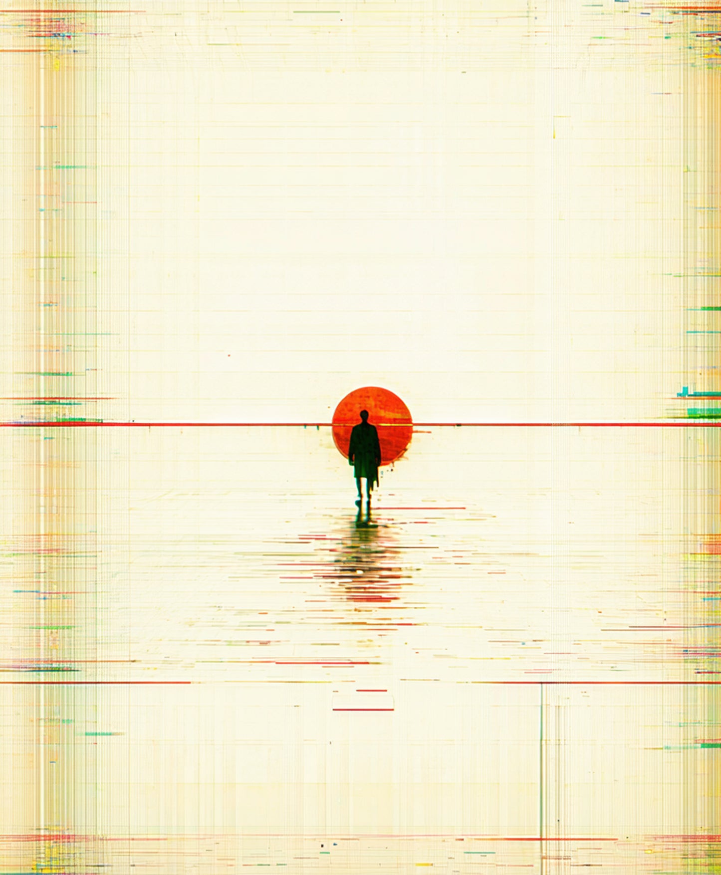 solitary figure glitch art SN3419