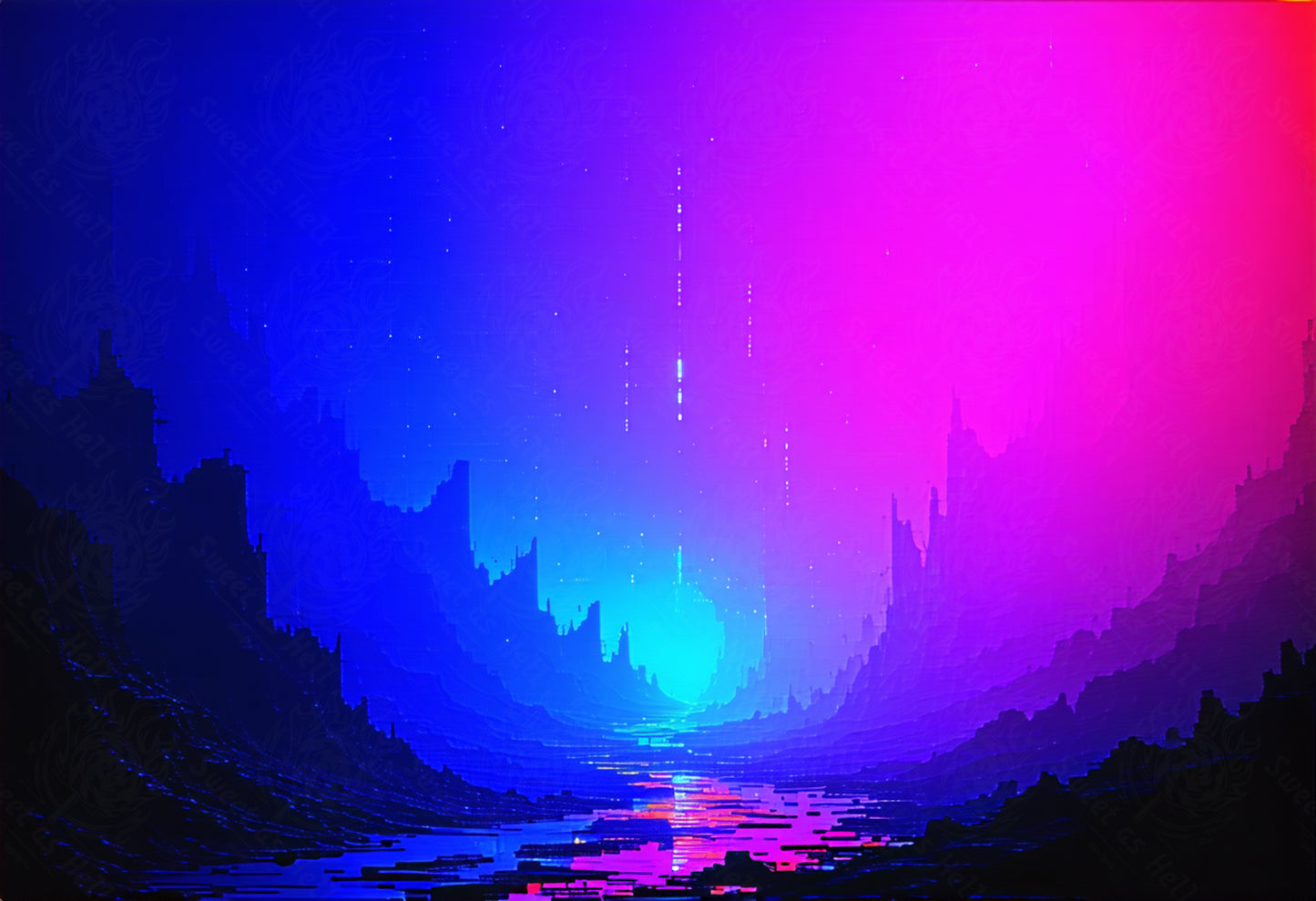 synthwave city reflection SN3425